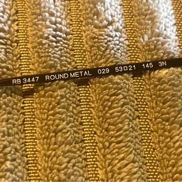 Ray Ban Sunglasses RB3447 Round Metal 029 Black Polarized - Picture 6 of 7